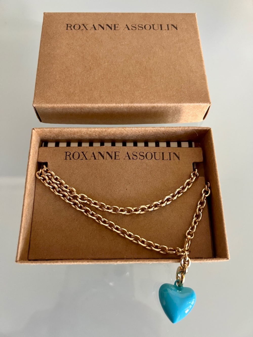 ROXANNE ASSOULIN The Mini Happy Turquoise Heart Necklace